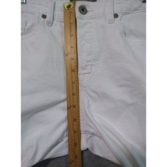 Torrid Jeans Womens 14R White Denim High Rise Straight Frayed Hem Button Fly - Picture 4 of 9